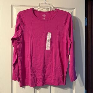 NWT St John’s Bay Hot Pink Long Sleeve Tee 2X